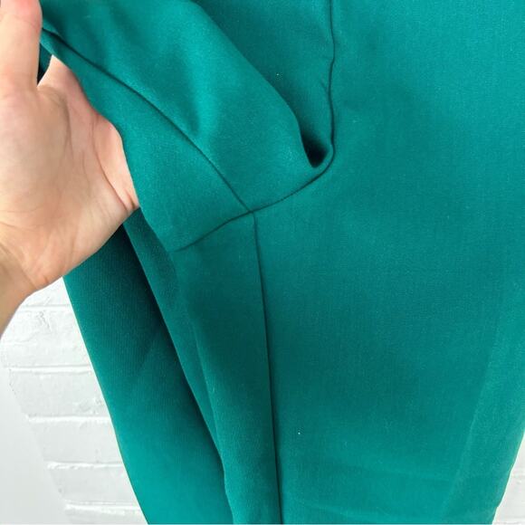 Zara Green High Rise Tapered Trouser Pants w Gold Button Accent Detail Size XS - Picture 13 of 14